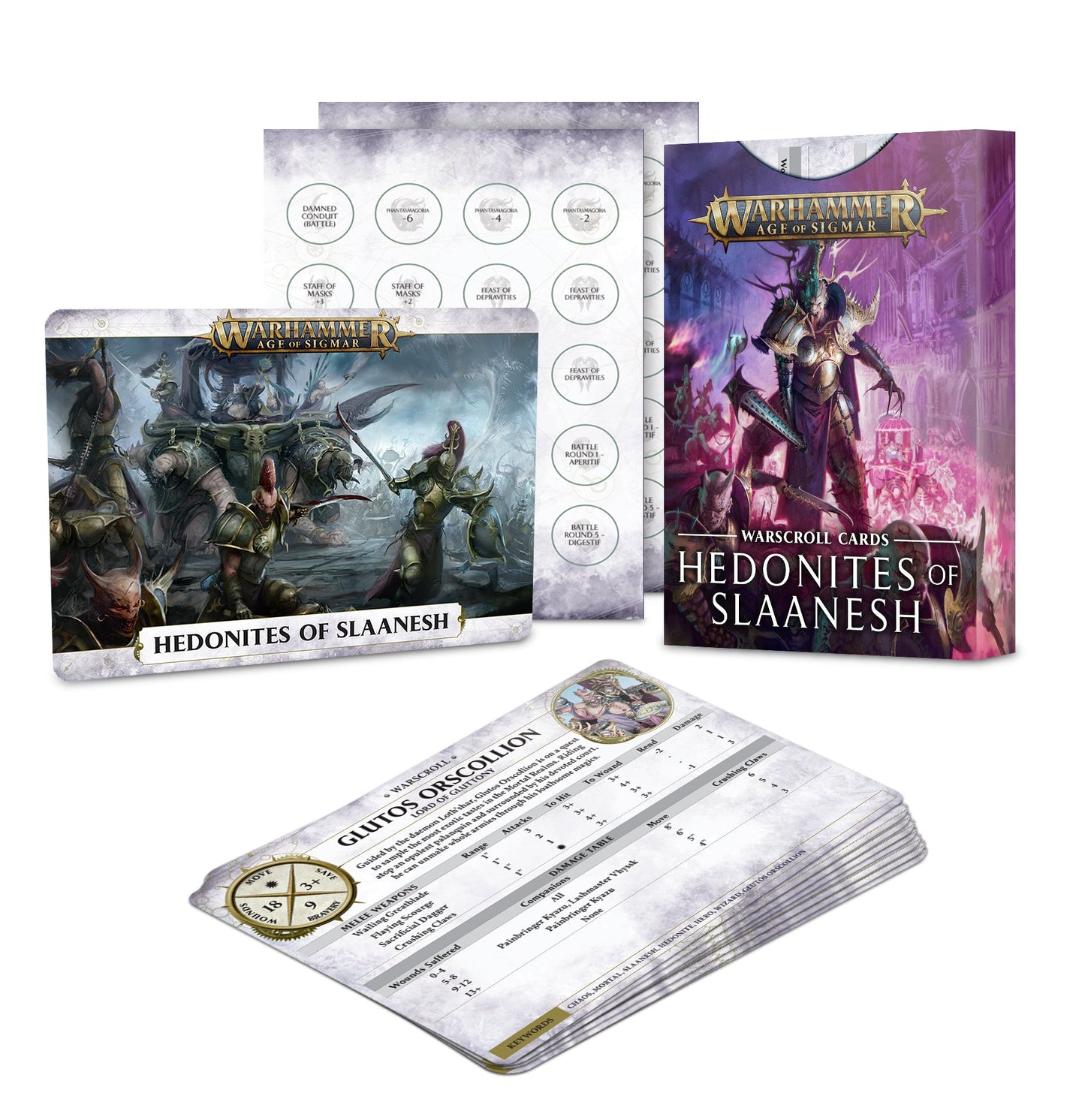Hedonites of Slaanesh - Warscroll cards